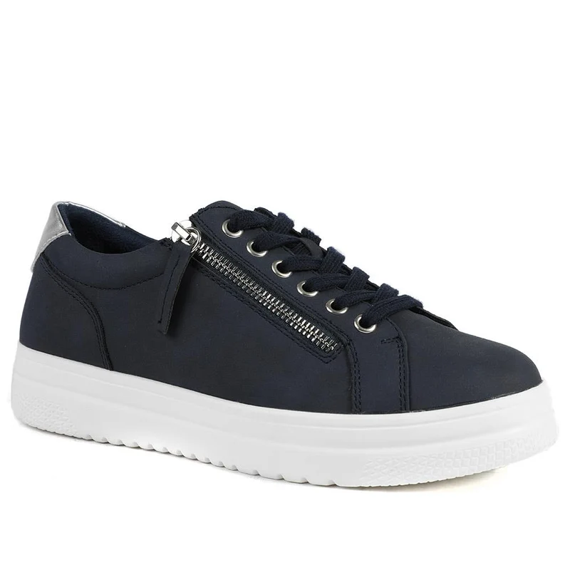 Wide Fit Zip & Lace Platform Trainers - WBINS43003 / 328 884