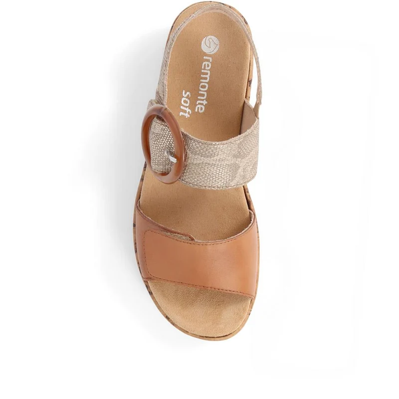 Dual-Fitting Two-Tone Sandals - DRS33503 / 319 686 - Tan Multi