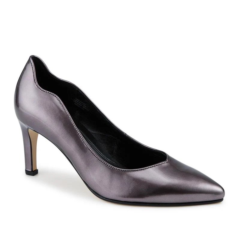 Degree Gabor Leather Stiletto Heel Court Shoes - GAB42512 / 327 873 - Silver