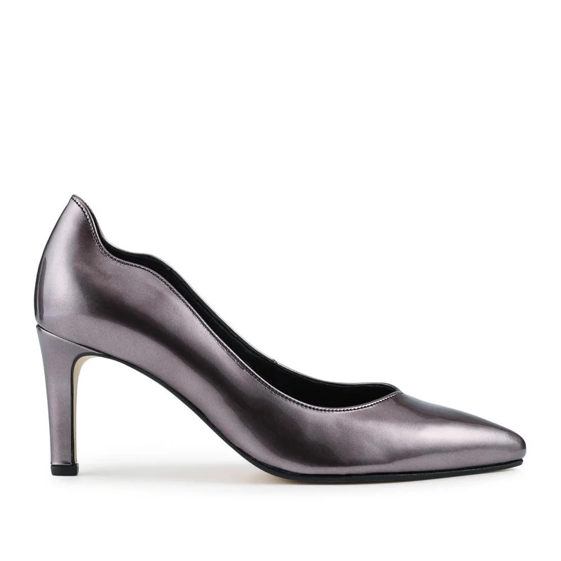 Degree Gabor Leather Stiletto Heel Court Shoes - GAB42512 / 327 873 - Silver
