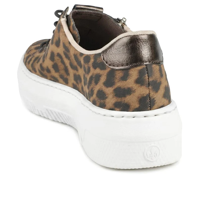 Rieker Zip Fasten Platform Trainers - RKR43029 / 330 195 - Leopard