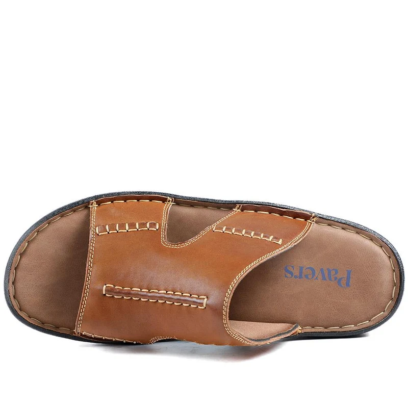 Slip On Leather Mule Sandals - AATRA43004 / 328 930 - Tan