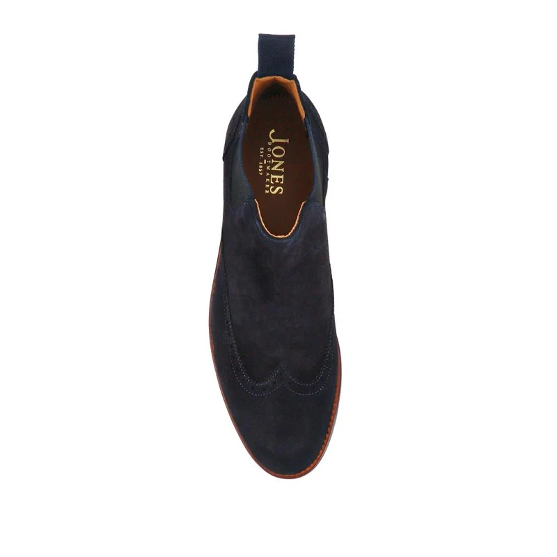 Barrett Goodyear Welted Leather Wingtip Boots - BARRETT / 327 962 - Navy Suede