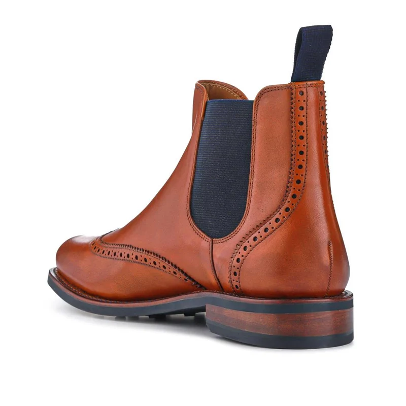 Barrett Goodyear Welted Leather Wingtip Boots - BARRETT / 327 962 - British Tan