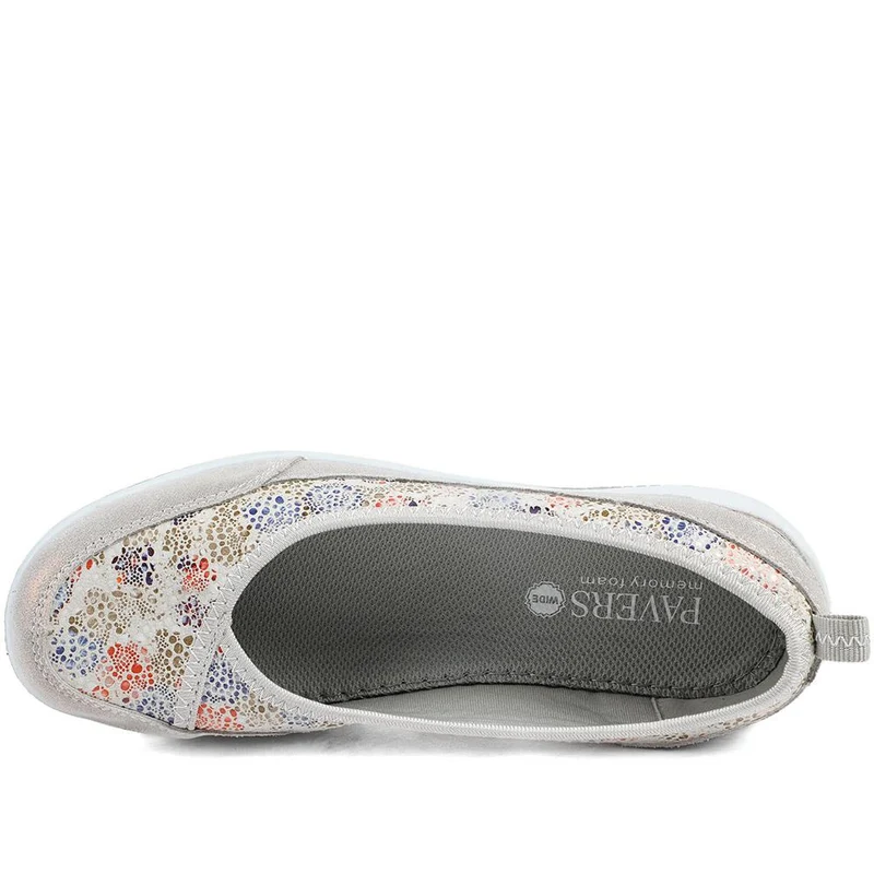 Wide Fit Memory Foam Floral Pumps - BRK43007 / 329 007 - Floral