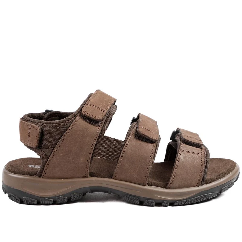 EasyFit Julius Extra Wide Leather Sandals - JULIUS / 329 048 - Dark Brown