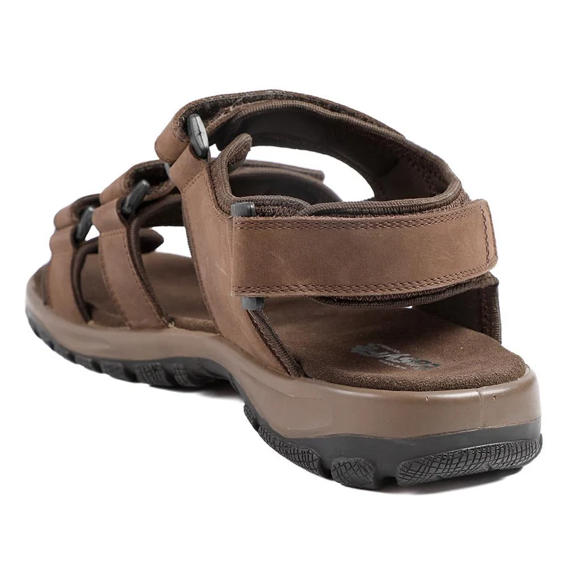 EasyFit Julius Extra Wide Leather Sandals - JULIUS / 329 048 - Dark Brown