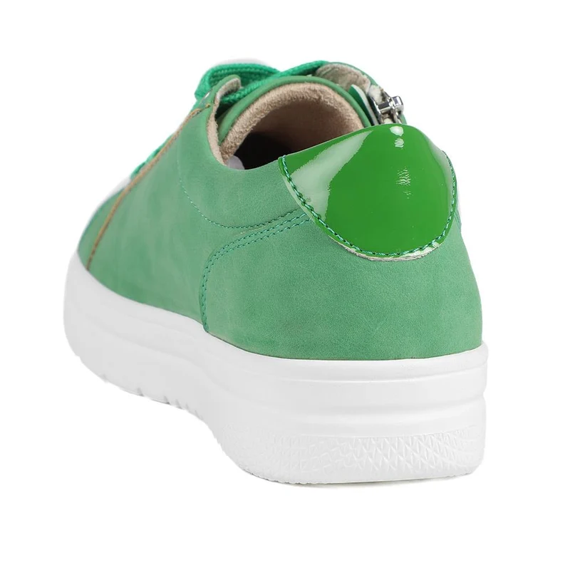 Wide Fit Zip & Lace Platform Trainers - WBINS43003 / 328 884 - Green