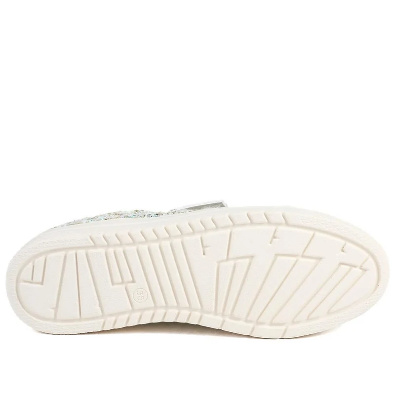 Knitted Zip & Lace Fasten Trainers - WBINS43002 / 328 883 - Beige Multi