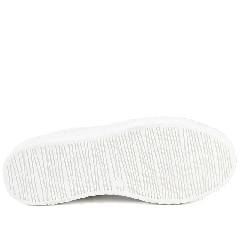Wide Fit Leather Breathable Platform Trainers - BRK43000 / 328 558 - White