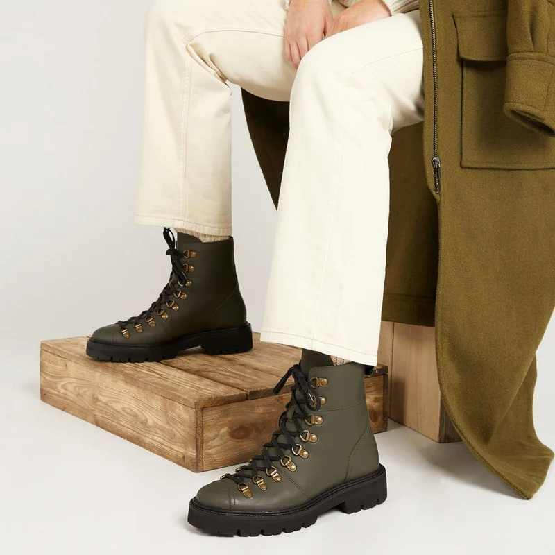 Katia Leather Hiker Boots - KATIA / 322 782 - Green