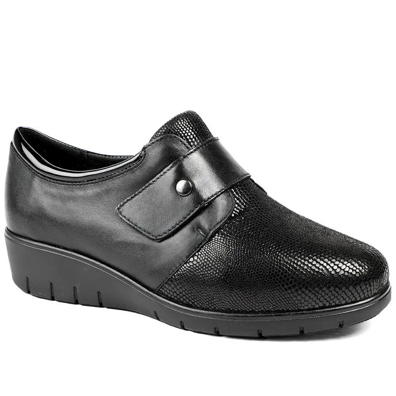 Padders Twilight Leather Slip On Shoes - SERVI42500 / 329 325 - Black