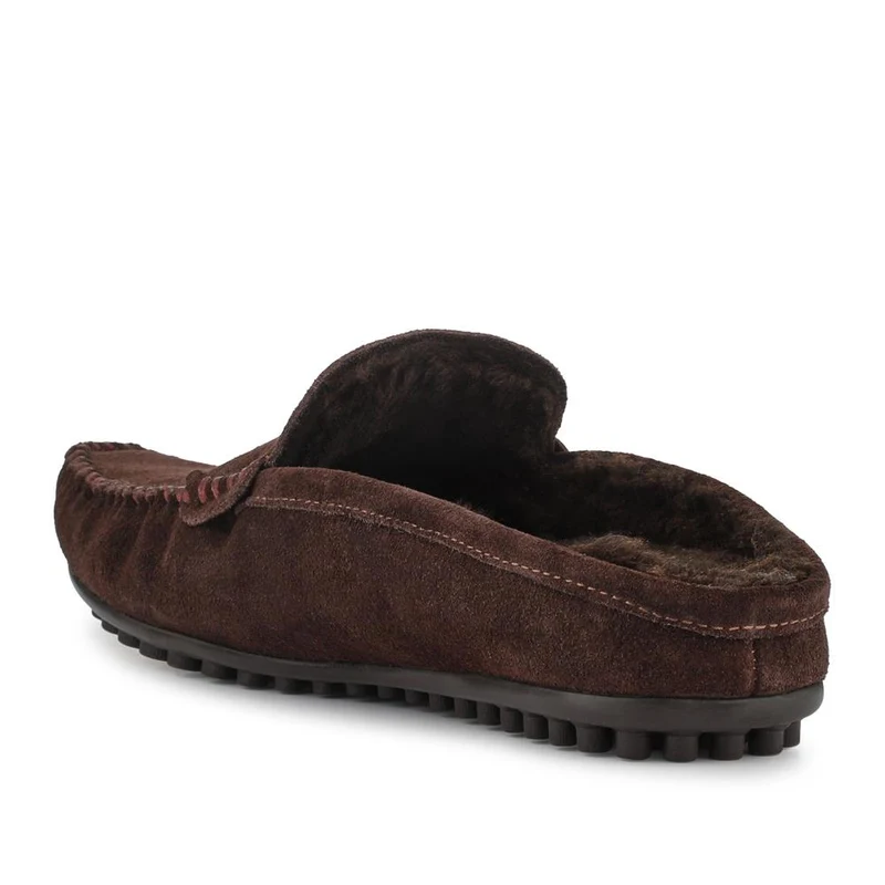Zap Leather Mule Slippers - ZAP / 328 013 - Dark Brown Suede