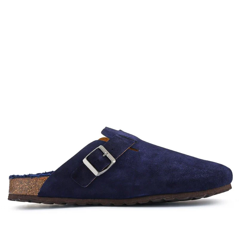 Zaid Suede Slippers - ZAID / 326 027 - Navy Suede