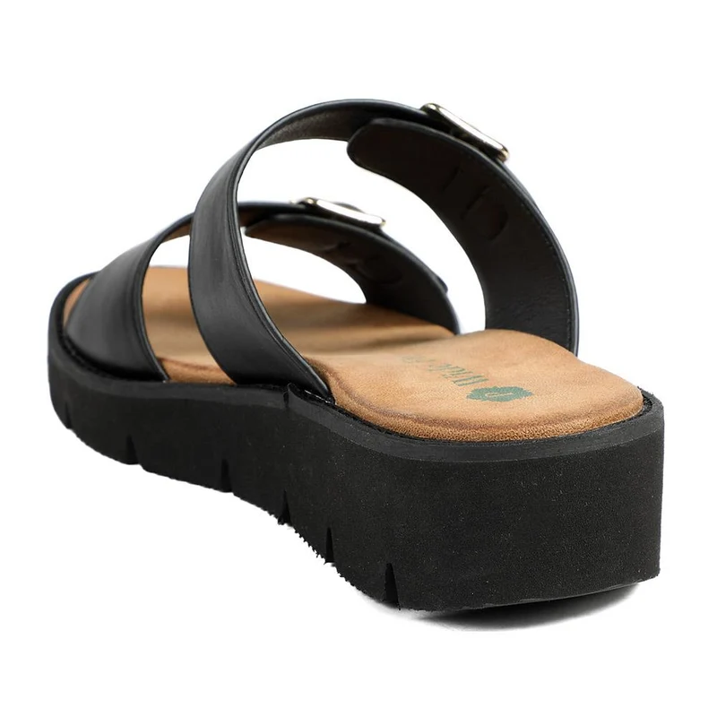 Wide Fit Cushioned Buckled Sandals - BAIZH43015 / 329 140 - Black