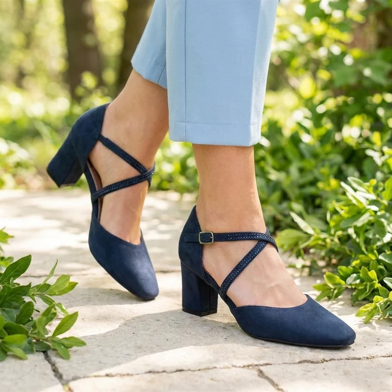 Closed-Toe Block Heels - PLAN40011 / 326 163 - Navy