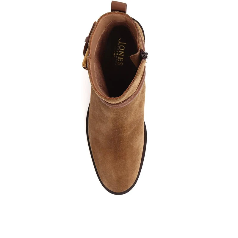 Lisabet Leather Buckle Strap Ankle Boots - LISABET / 324 249 - Tobacco