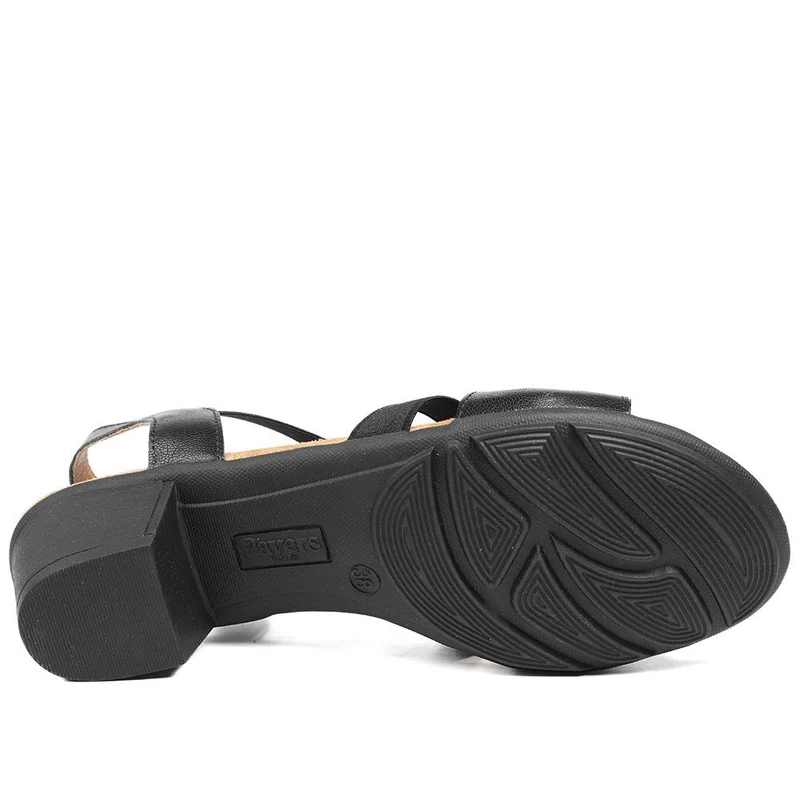 Wide Fit Jewelled Cuban Heel Sandals - WOIL43024 / 329 143 - Black