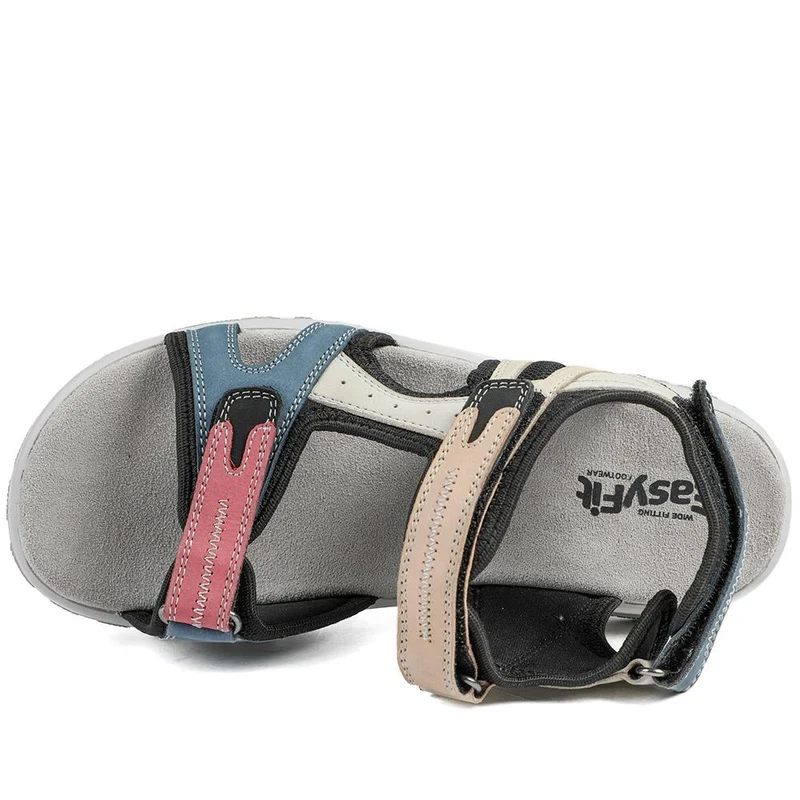 Easyfit Cella Extra Wide Fit Touch Fasten Sandals - CELLA / 329 122 - Black Multi