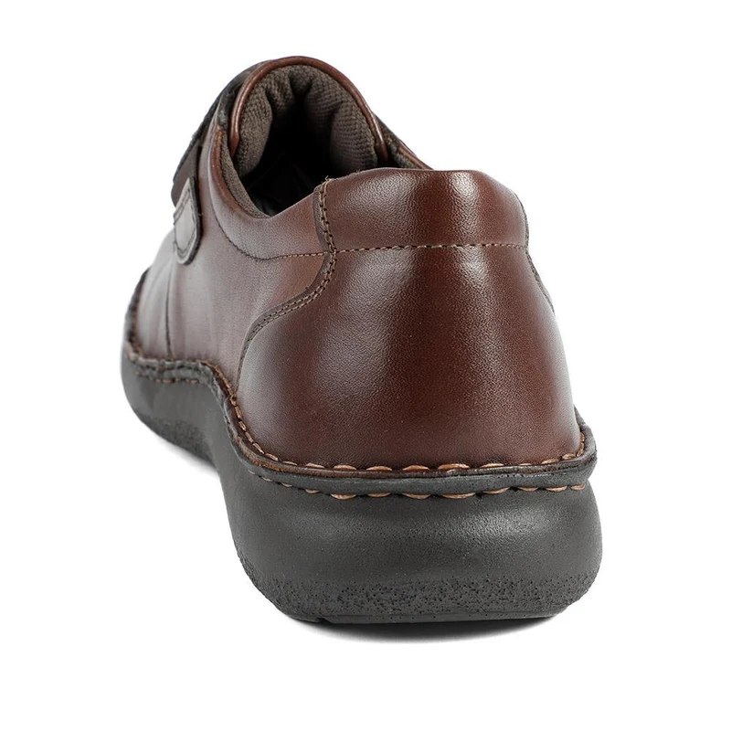 Wide Fit Leather Smart Adjustable Fit Shoes - PARK42060 / 328 431 - Dark Brown