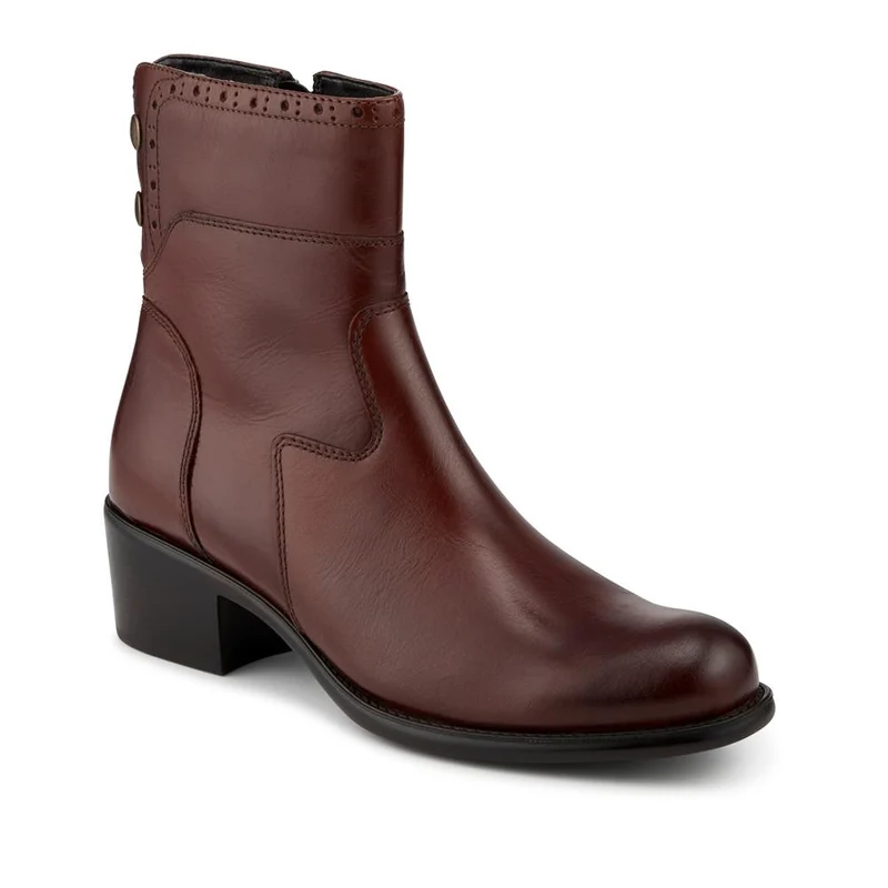 Laurelle Leather Zip Fasten Ankle Boots - LAURELLE / 328 214 - Brown