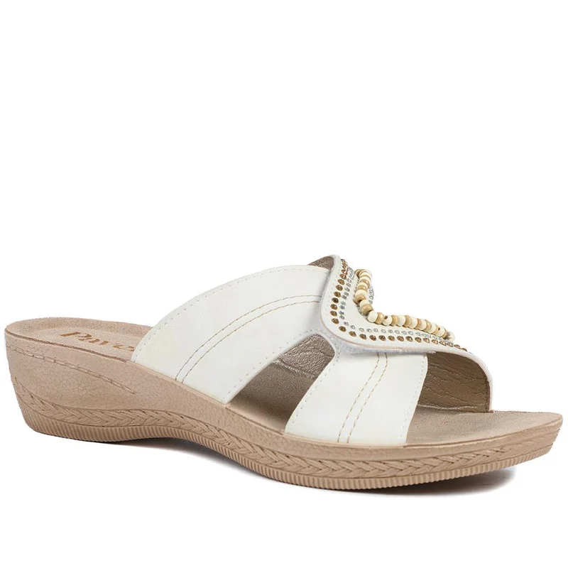 Adjustable Leather Mule Sandals - INB43008 / 329 128