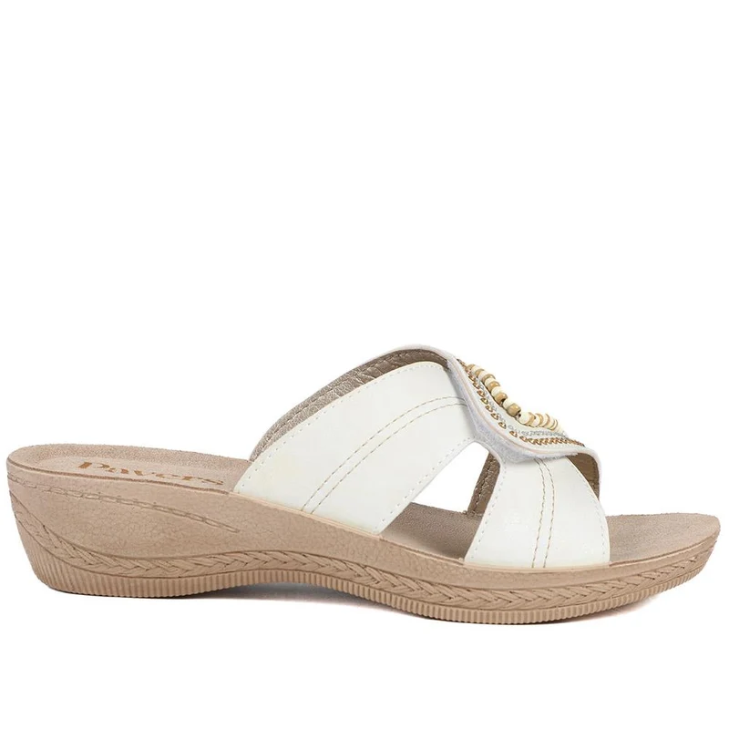 Adjustable Lightweight Mule Sandals - INB43008 / 329 128 - Off White