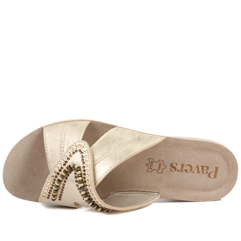 Adjustable Lightweight Mule Sandals - INB43008 / 329 128 - Gold