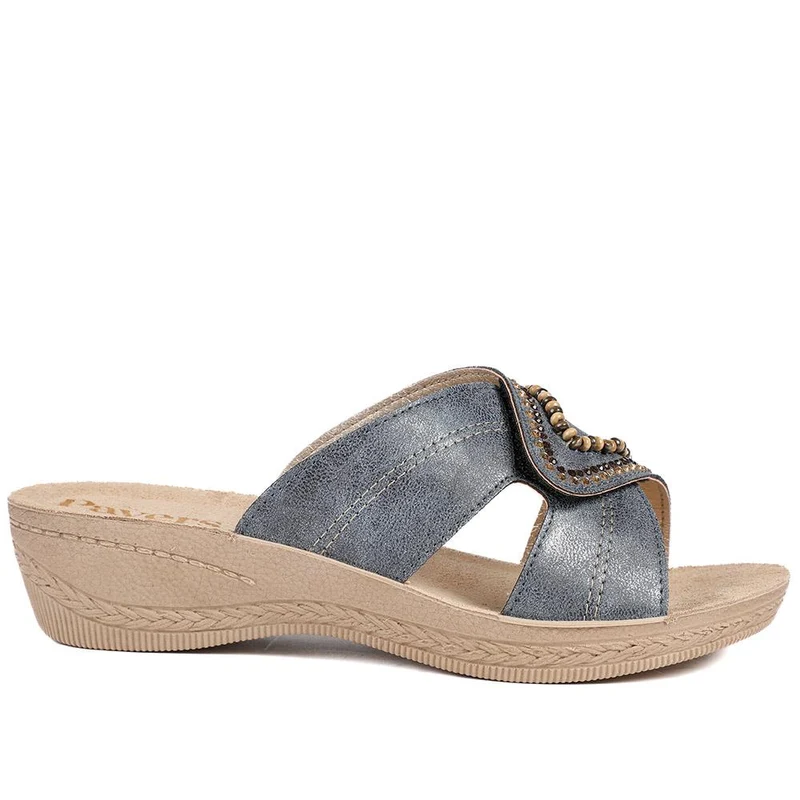 Adjustable Lightweight Mule Sandals - INB43008 / 329 128 - Blue