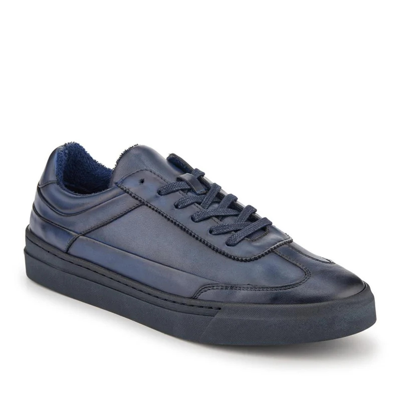 Thorne Leather Lace-Up Trainers - THORNE / 328 499 - Navy