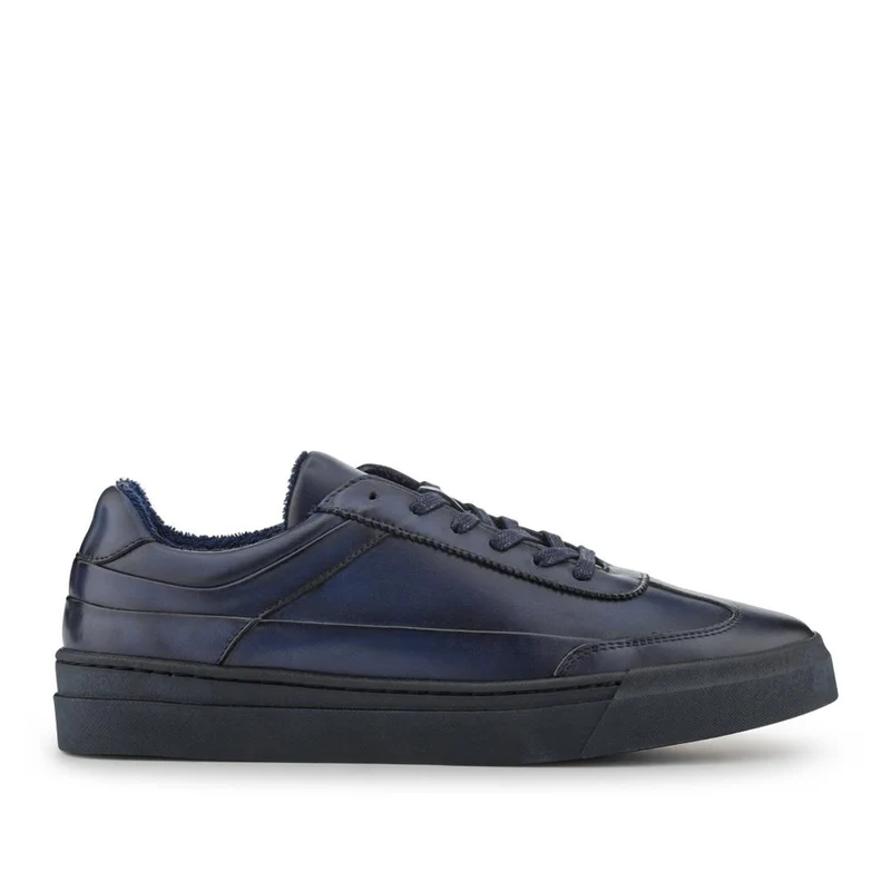 Thorne Leather Lace-Up Trainers - THORNE / 328 499 - Navy