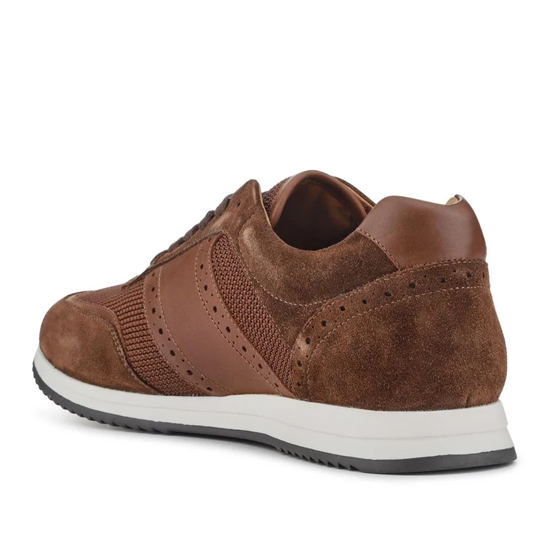 Sergio Lace-Up Leather Trainers - SERGIO / 328 071 - Brown Suede