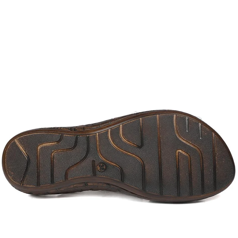 Wide Fit Leather Adjustable Fasten Sandals - LUCK43009 / 329 154 - White