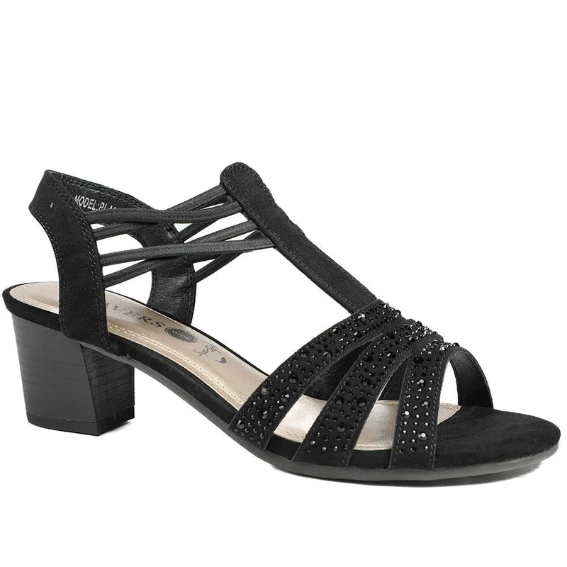 Wide Fit Embellished Strappy Sandals - PLAN43004 / 328 897
