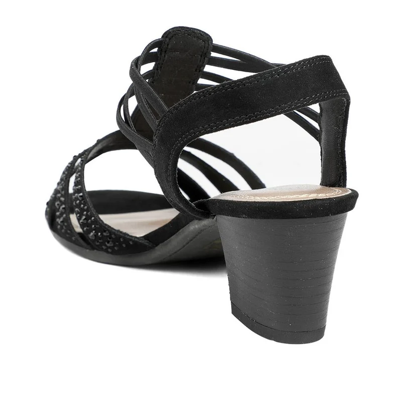 Wide Fit Embellished Strappy Sandals - PLAN43004 / 328 897 - Black