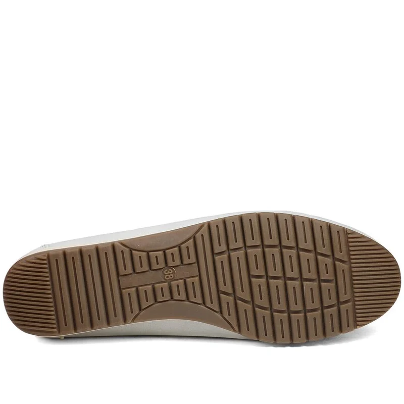 Wide Fit Patterned Moccasins - SANYI43008 / 329 330 - Light Grey