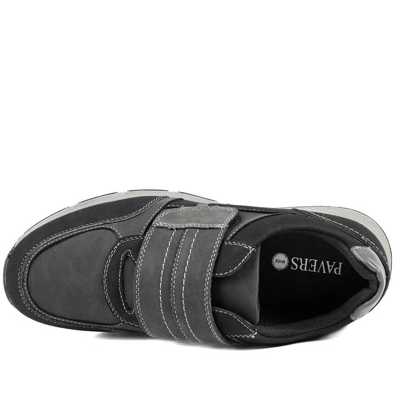 Wide Fit Adjustable Fasten Casual Shoes - WBINS42064 / 327 871 - Black