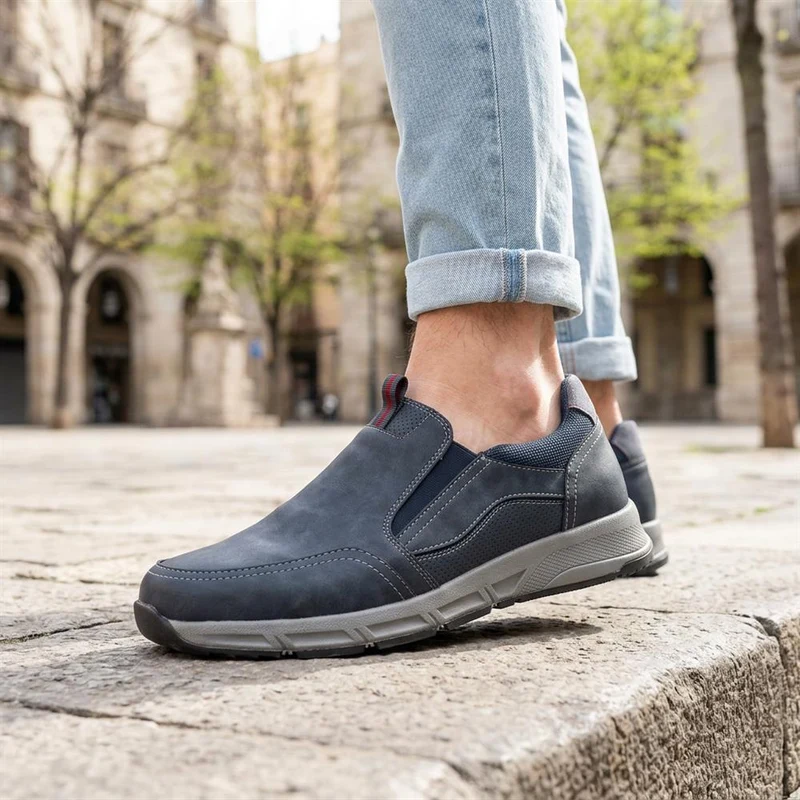 Wide-Fit Elasticated Slip On Shoes - WBINS42062 / 327 868 - Navy