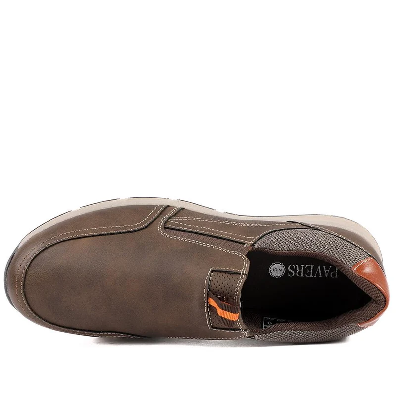 Wide-Fit Elasticated Slip On Shoes - WBINS42062 / 327 868 - Dark Brown