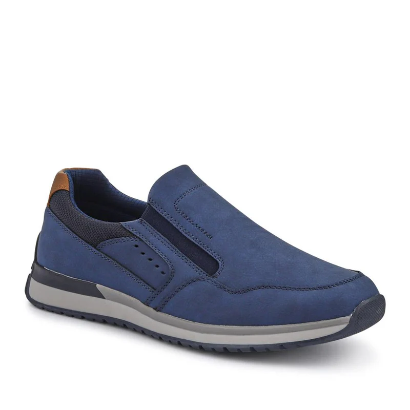 Wide Fit Elasticated Slip On Shoes - GANG41003 / 327 569 - Navy