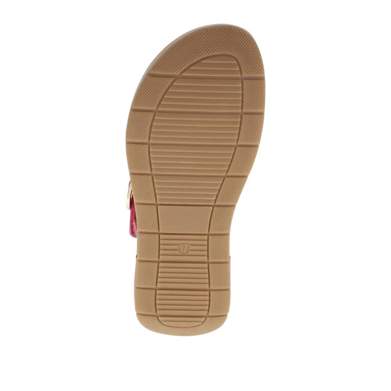 Touch Fasten Buckled Toe Post Sandals - BAIZH41063 / 327 617 - Fuschia