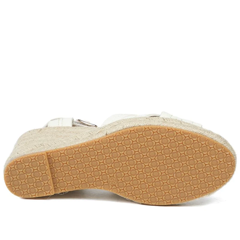 Bellissimo Memory Foam Wedged Espadrilles - BELWBINS43081 / 329 351 - White
