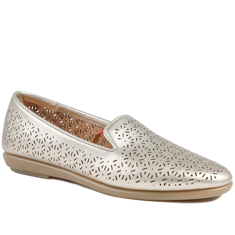 Chic Stitch & Turn Slip On Shoes - UPSKY43004 / 329 002 - Gold