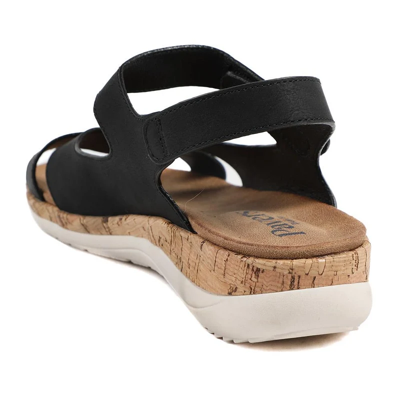 Wide Fit Adjustable Fit Cushioned Sandals - BAIZH43041 / 329 247 - Black