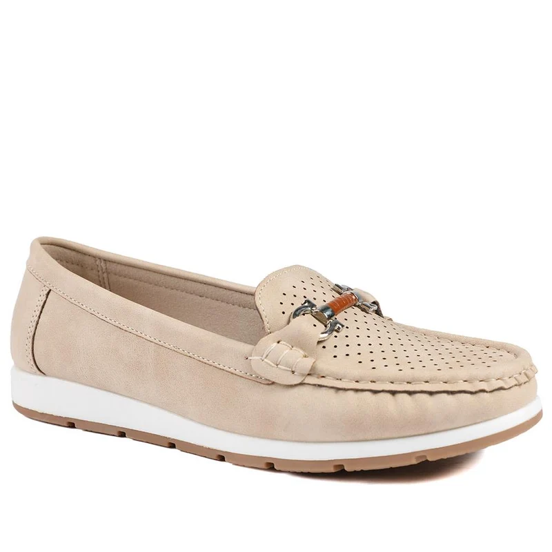 Breathable Buckle-Detailed Moccasins - BAIZH41039 / 327 317