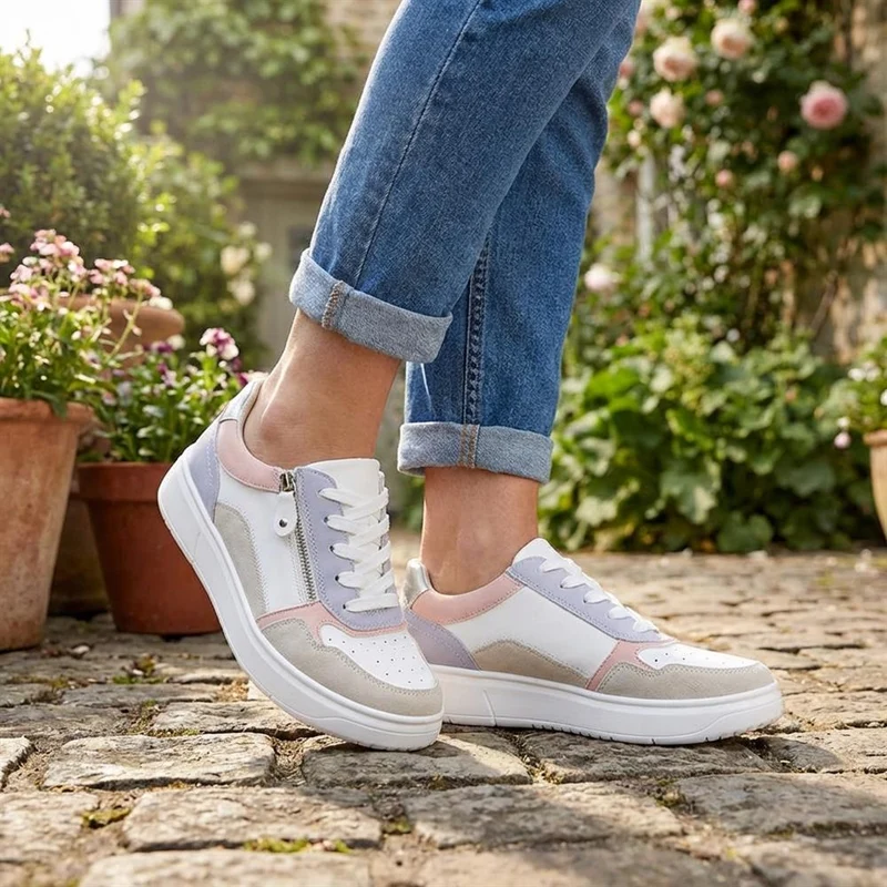 Bellissimo Zip & Lace Platform Trainers - BELWBINS43031 / 328 933 - Lilac