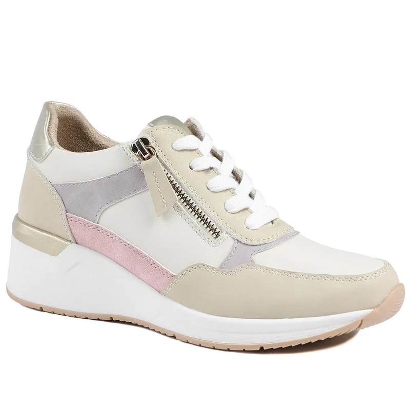 Bellissimo Zip & Lace Wedged Trainers - BELWBINS43032 / 328 934