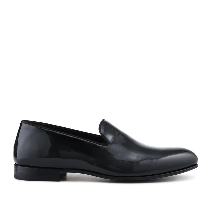 Conley Blake Stitched Leather Slip On Shoes - CONLEY / 327 854 - Black Patent