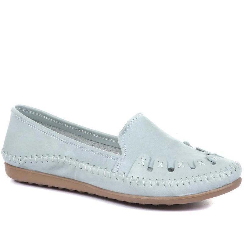 Leather Slip-On Pumps - GOKH29000 / 316 901 - Pale Blue