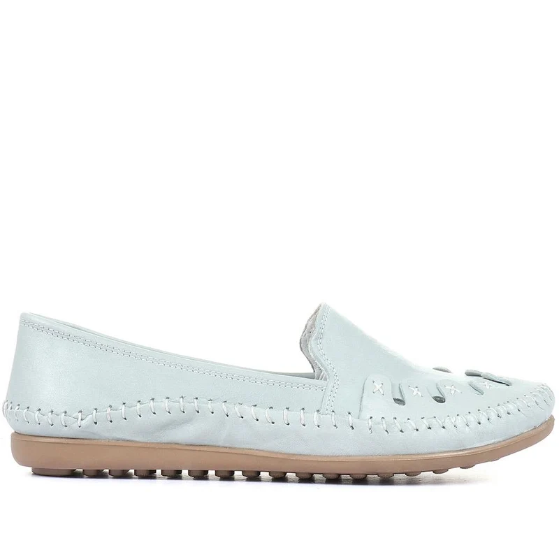 Leather Slip-On Pumps - GOKH29000 / 316 901 - Pale Blue